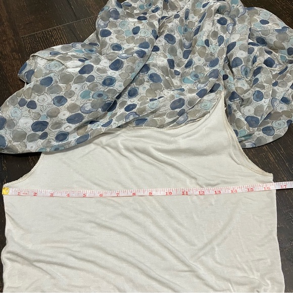 Blue and white polka dot sheer blouse with sequins - Picture 7 of 9